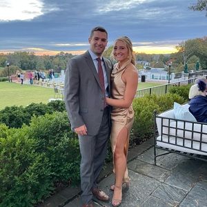 Amanda Uprichard X Revolve Samba Gown in Toffee size small